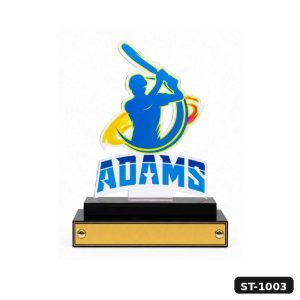 Custom Cricket Player Acrylic Trophy