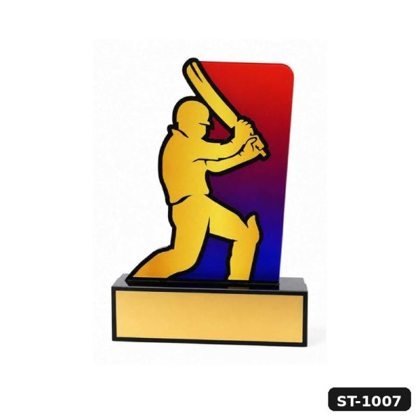 Cricket Batsman Acrylic Trophy